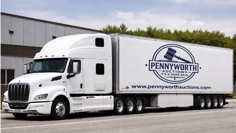 Pennyworth Auctions truck at warehouse