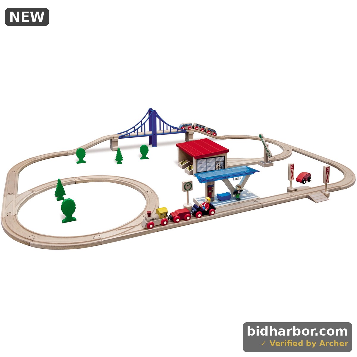 Eichhorn Wooden Train Set — 58 Pieces