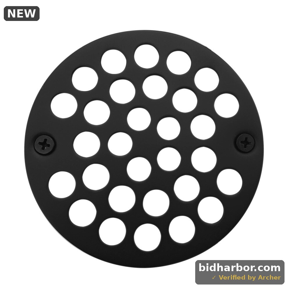 Westbrass A3192-62 4" OD Brass Shower Strainer Grid Drain Cover Matte Black