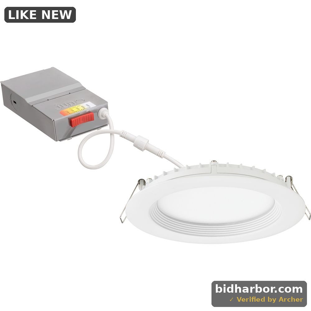 Juno Lighting WF6 REG SWW5 90CRI M6 Contractor Select Wafer 6" Wide Switchable CCT Integrated LED Baffle Canless Recessed Trim Matte White Recessed