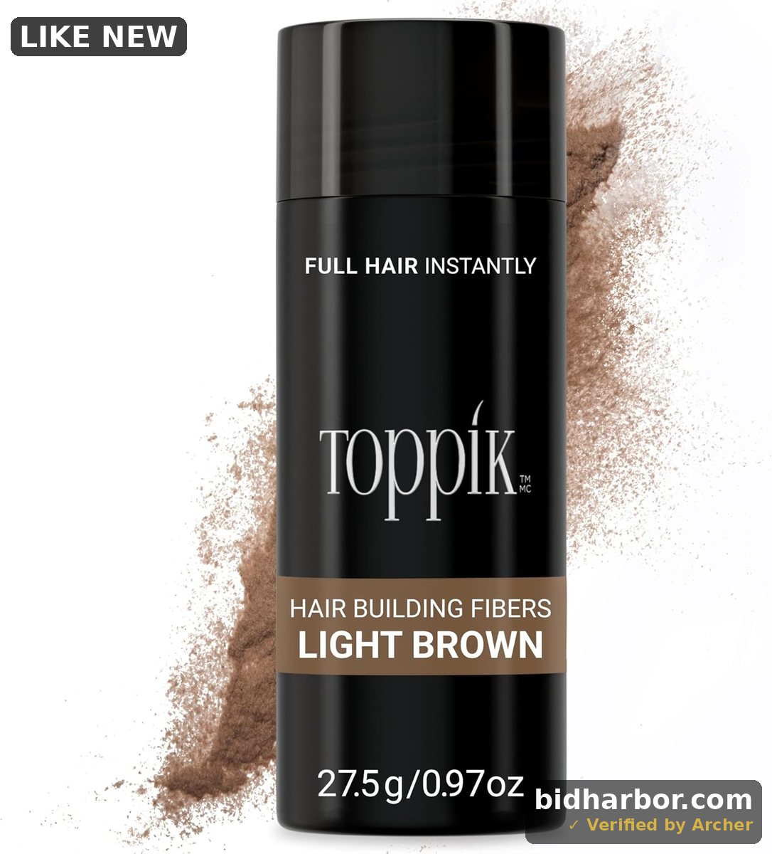 Toppik Hair Building Fibers, Light Brown, 27.5g Fill In Fine or Thinning Hair, Instantly Thicker, Fuller Looking, 9 Shades for Men & Women, Keratin Protein Formula