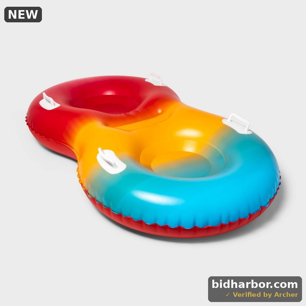 62 Rainbow Double Snow Tube Blue/Red/Yellow