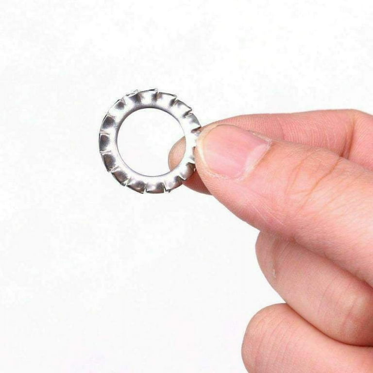 Tooth Star Lock Washers,TTZEZE SUS304 Starlock Washers,Anti Loose Multi-Tooth Star Lock Washers,Quick Speed Locking Washers Assortments,Silver Tooth Locking Ring Washers M14 External 50PCS
