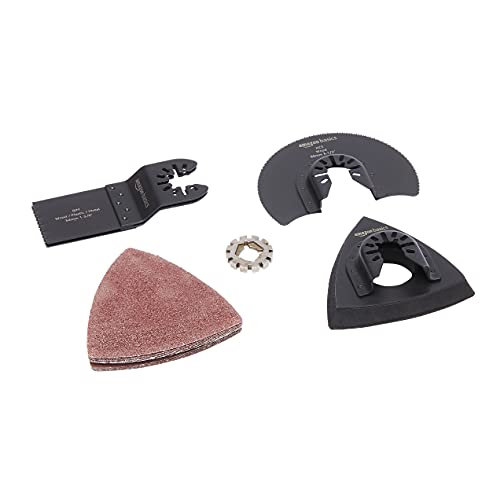 Amazon Basics Metal & Wood Oscillating Multi-Tool Quick Release Saw Blades, 15-Pieces