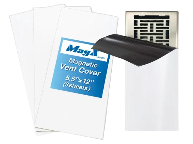 Magnetic Vent Cover, 5.5 x 12 Inch, 3 Sheets, Ultra Thick 60 mil, Flexible Anisotropic Magnet, for Air Registers or Floor Air Vents, RV, Home HVAC, AC, Home Must Buy