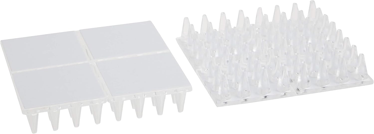 SoftTouch 2-Pack 4" Square Anti-Dent Carpet Protectors - 5/8" Height Spiked Pads for Deep Pile Carpets - Self-Stick Furniture Savers for Sofas & Heavy Furniture - Clear