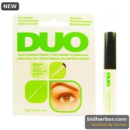 DUO Brush-on Liquid Lash Glue Eyelash Adhesive White/Clear Dries Invisibly 0.18 Oz