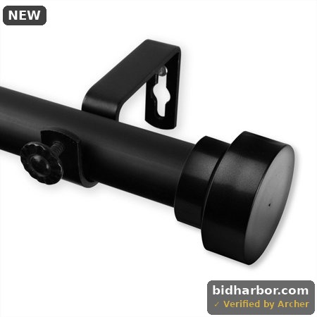 Bonnet 28 in. - 48 in. Single Curtain Rod in Black