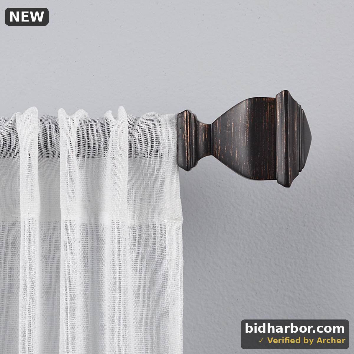 Napoleon 66 in. - 120 in. Adjustable 1 in. Single Curtain Rod Kit in Matte Bronze with Finial