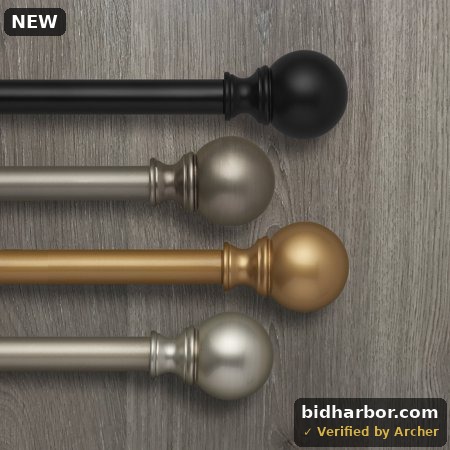 Elrene Home Fashions Cordelia Single Curtain Rod with Globe Ball Finial  Antique Pewter  48  X 86