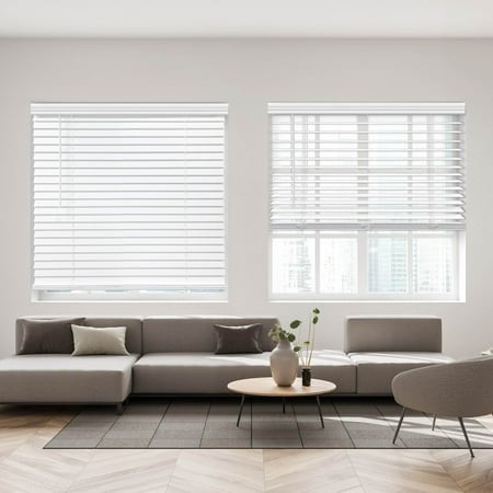 Regal Living White Cordless Room Darkening Textured Faux Wood Blinds  35  W X 60  L - 60 L