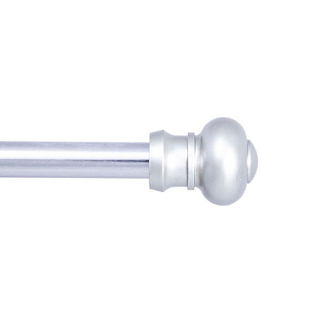 Kenney Ashby Petite Cafe Decorative 7/16 in Adjustable Curtain Rod, One Size, Silver