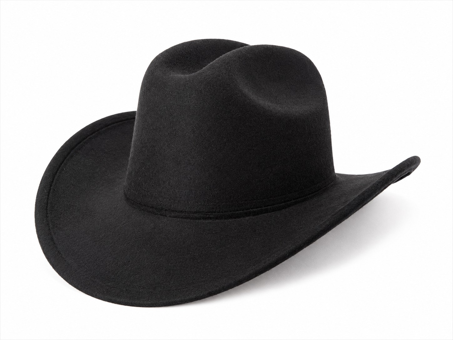 New Black Western Cowboy Hat – Wide Brim – Size 57 – 100% Polyester
