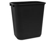 Sparco Rectangular Wastebasket, 7 Gal Capacity, Rectangular, 15"H X 14.5"W X 10.5"D, Polyethylene, Black, 24 / Carton