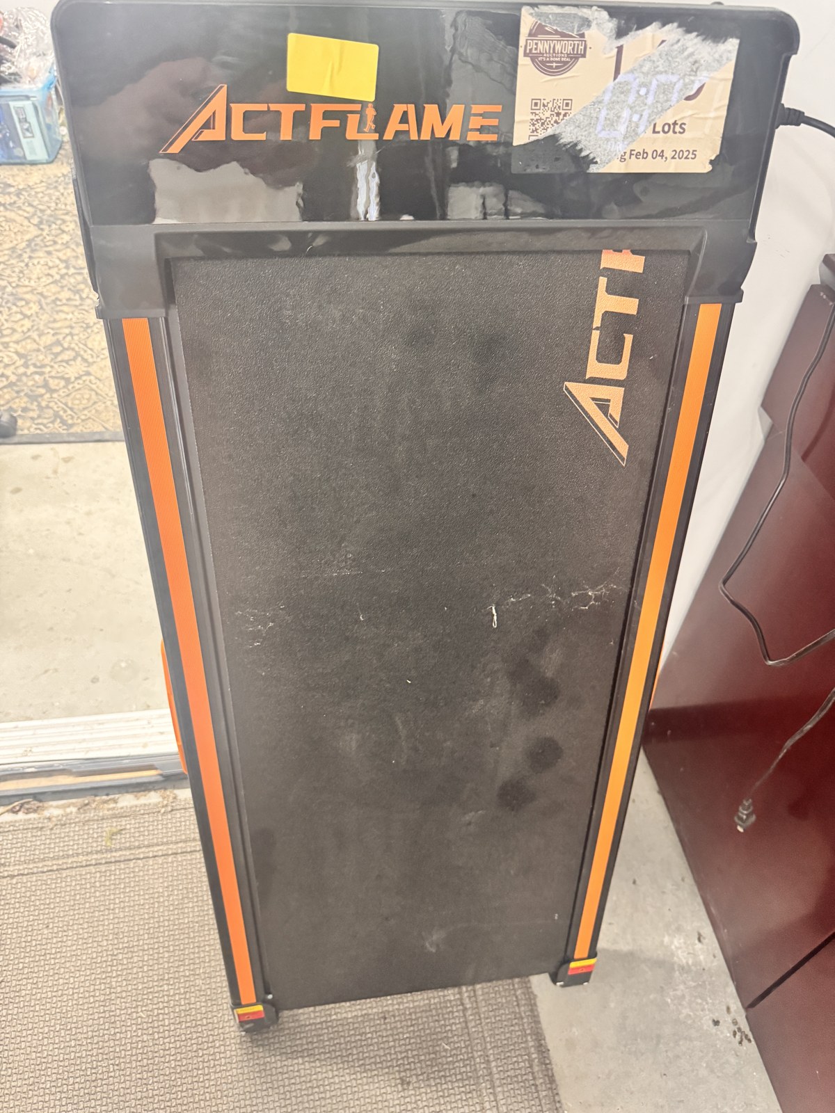 ACTFLAME Folding Electric Treadmill with Digital Display – Used, Untested, Cosmetic Wear and Label Residue - Missing Remote Control - Tested/Functional
