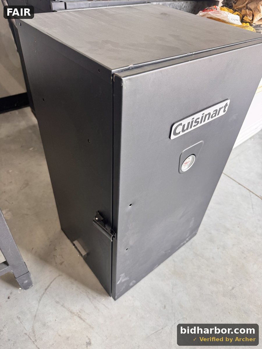 Cuisinart Electric Vertical Smoker with Legs, Handle, Thermometer & Power Cord – Missing Nuts and Bolts, Assembly Required (untested)