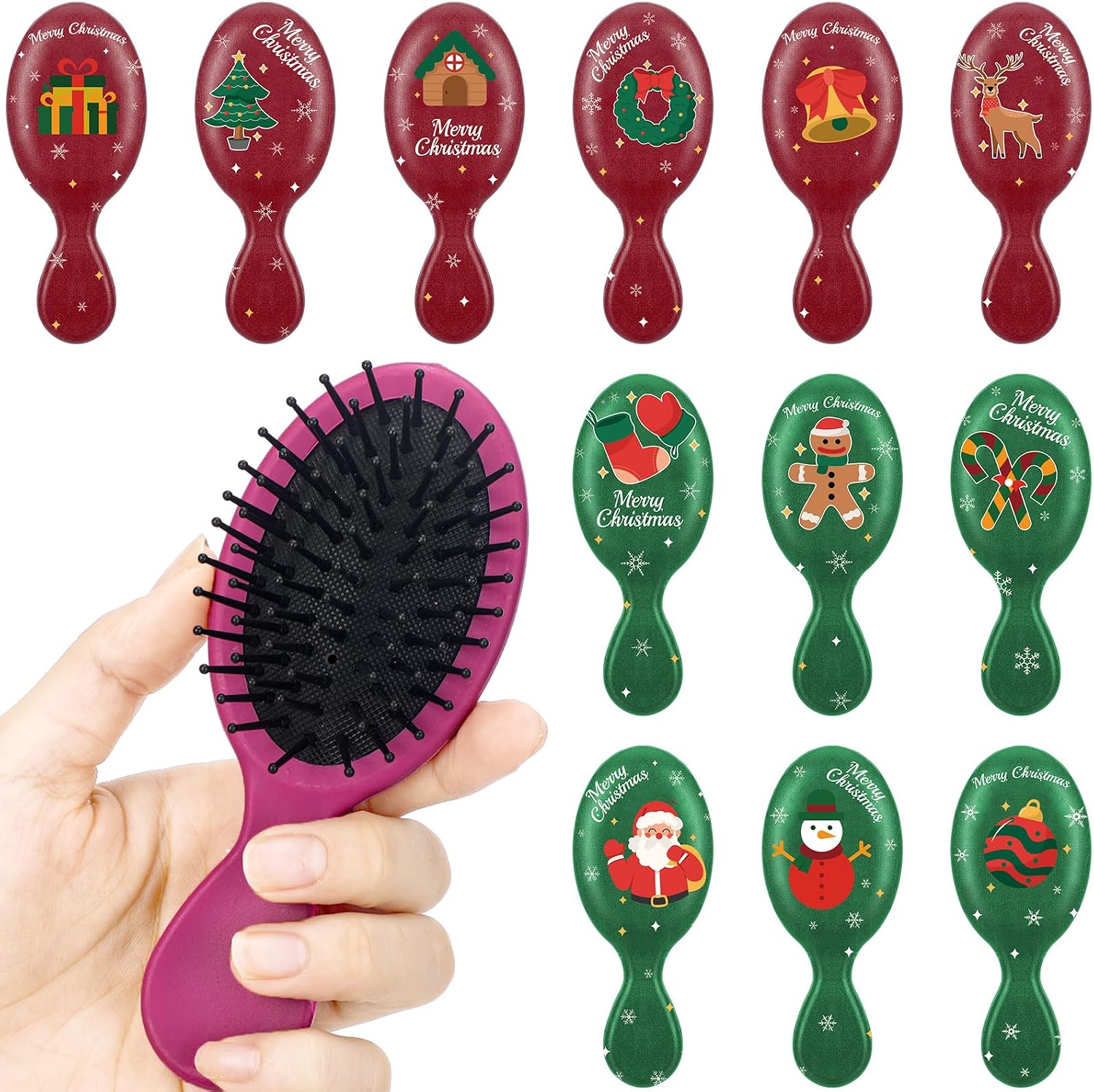 Mini Detangling Hair Brushes — 12-Pack, Travel Size
