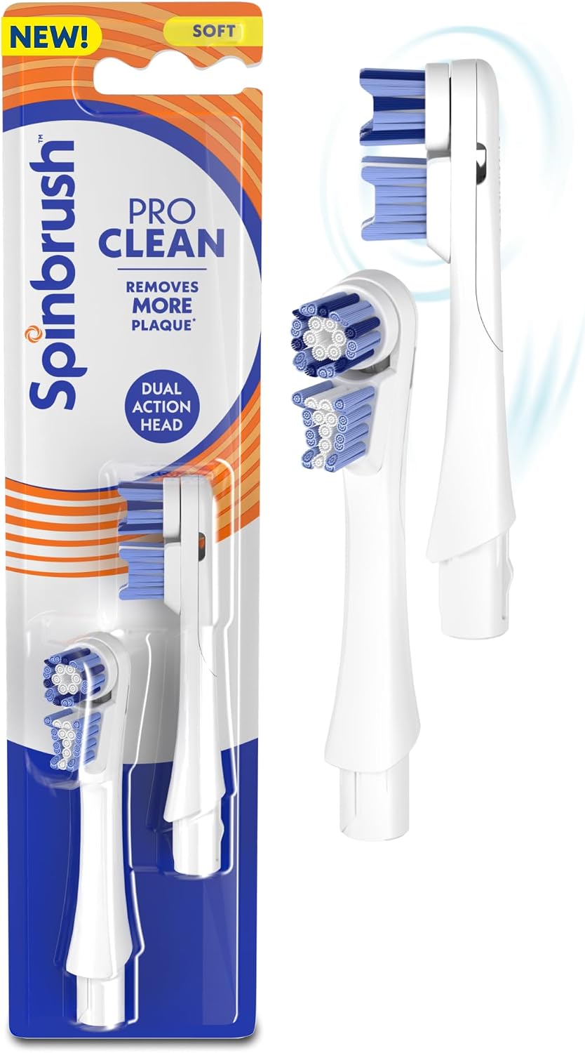 Spinbrush Pro Clean Electric Toothbrush Replacement Heads