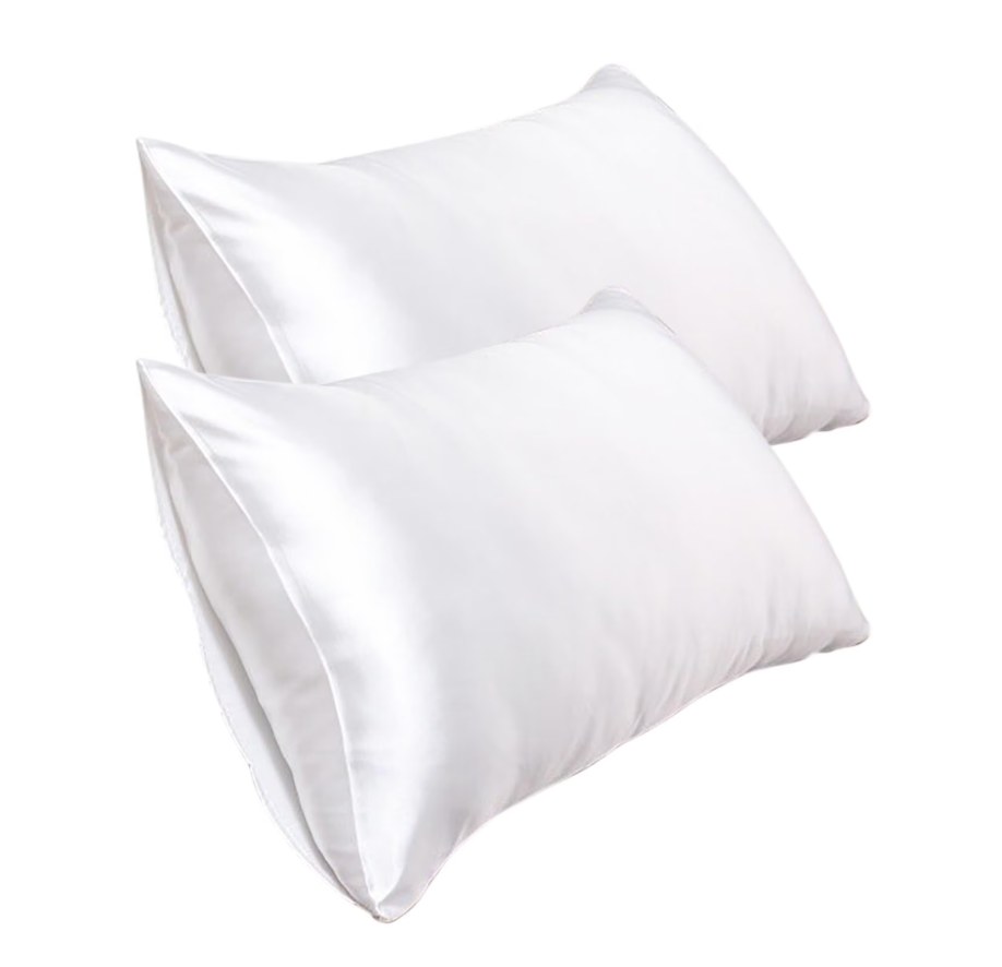 Auraxenics White Silk Pillowcase, Standard Size
