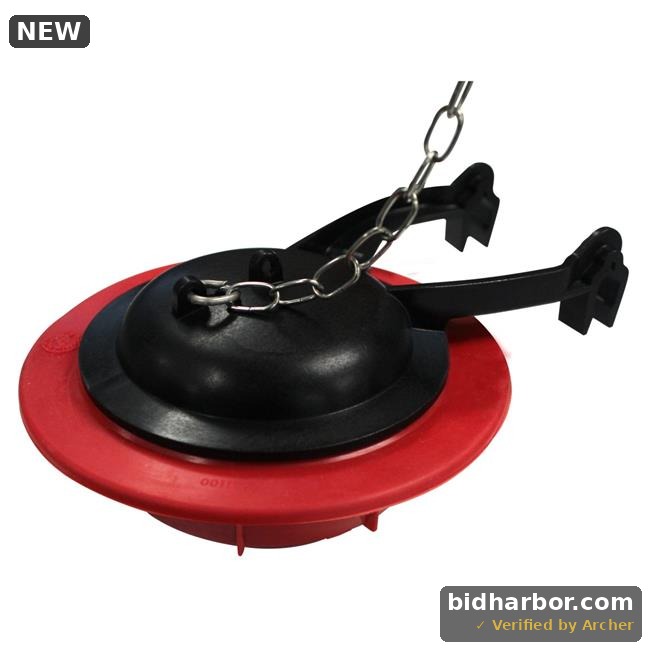 TOTO THU500S Toilet Flapper — Rubber, Red/Black
