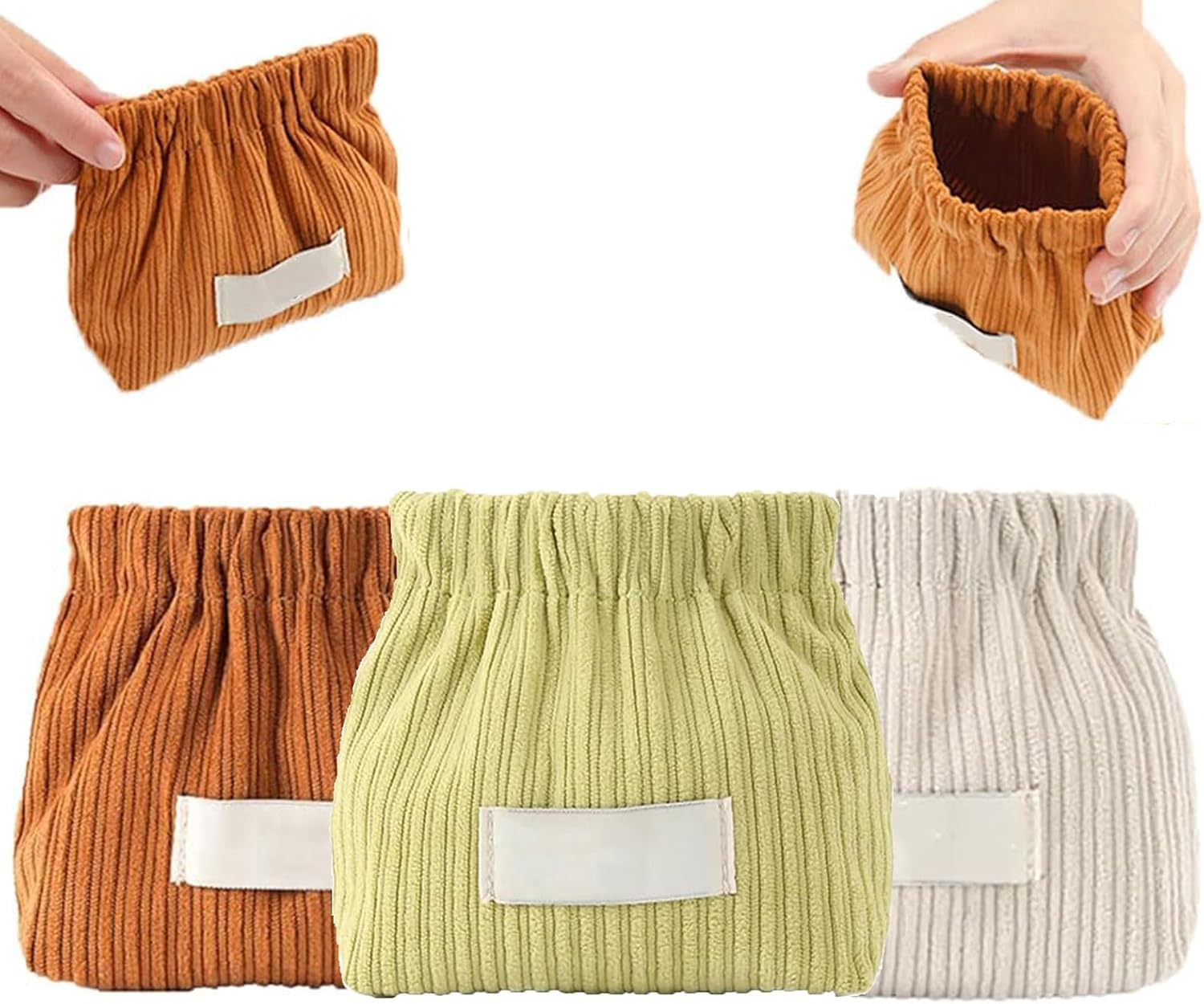 Corduroy Elastic Hair Tie Organizer
