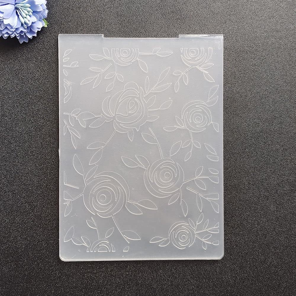 Christmas Rose Embossing Folders — Plastic, for Card Making & Scrapbooking