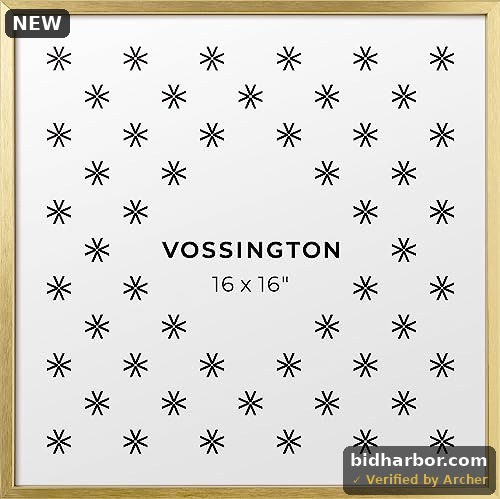 Vossington Thin Picture Frame — 16×16 in, Gold, Slim Modern Design
