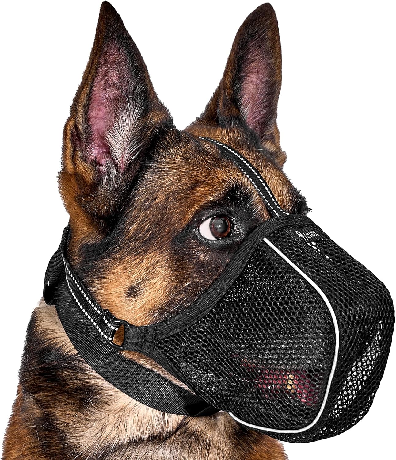 Arblina Dog Muzzle, Soft Mesh Muzzle for Large Medium Sized Dogs, Reflective Adjustable Lightweight Dog Muzzle for Scavenging Biting Grooming Chewing Vet Visit, Allows Panting Drinking, XL