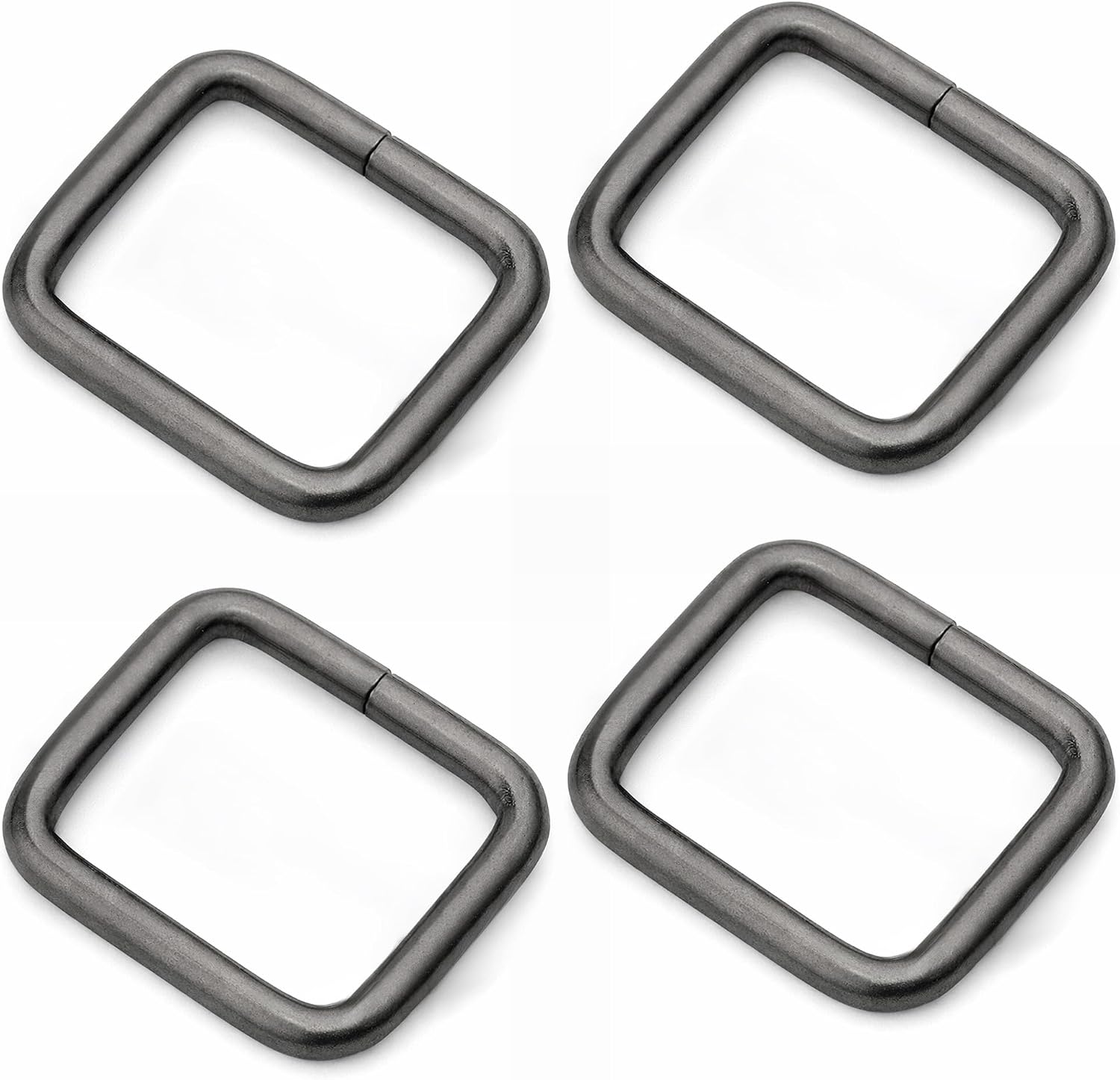 CRAFTMEMORE Metal Rectangle Buckle Ring Fits 5/8" 3/4" 1" Strap Heavy Duty Rectangular Cord for Bag Belt Loop Purse Making (5/8" x 100 pcs, Gunmetal)