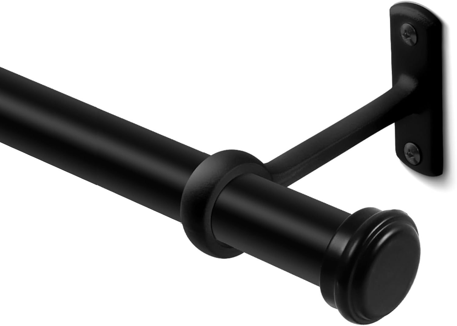 Curtain Rods for Windows 18 to 28, 1 Inch Black Curtain Rod