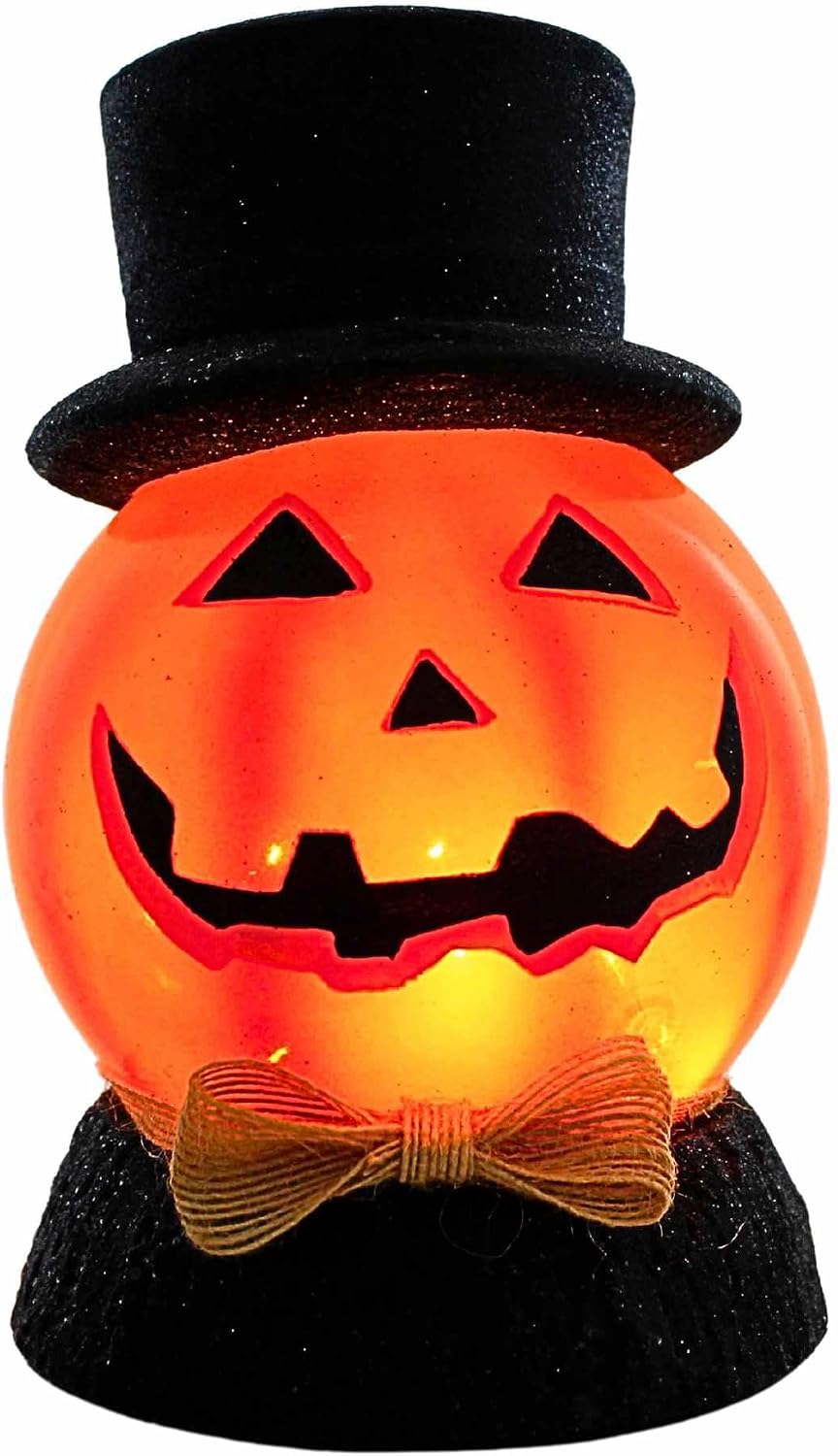 Stony Creek Halloween Pre-Lit Ball W/Base Lighted Glass Accent Hol0286 Triangle Jack-O-Lantern 7.50In (1Pc)