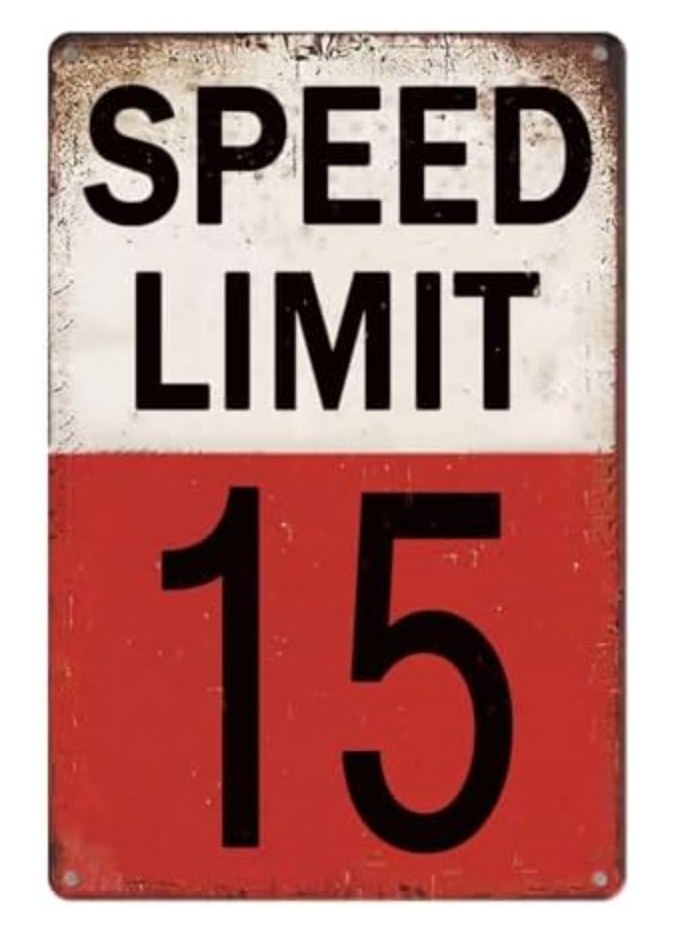 Speed Limit 15 Mph Sign Vintage Tin Metal Sign Speed Limit Street Road Signs Warning Traffic Road Street Decor For Bedroom Retro Man Cave Decor For Neighbour Driveway Yard Or School Garage Wall Decor