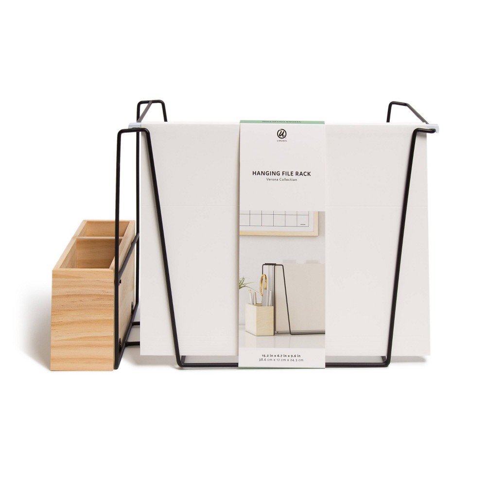 U Brands 2pk Verona Hanging File Rack Natural - Pack of 2