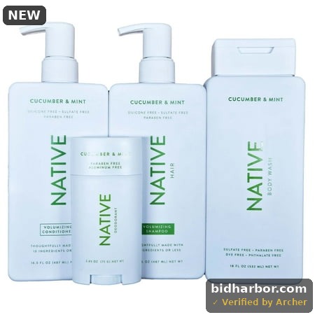 Native Cucumber Mint Set  Body Wash  Shampoo  Conditioner and Deodorant