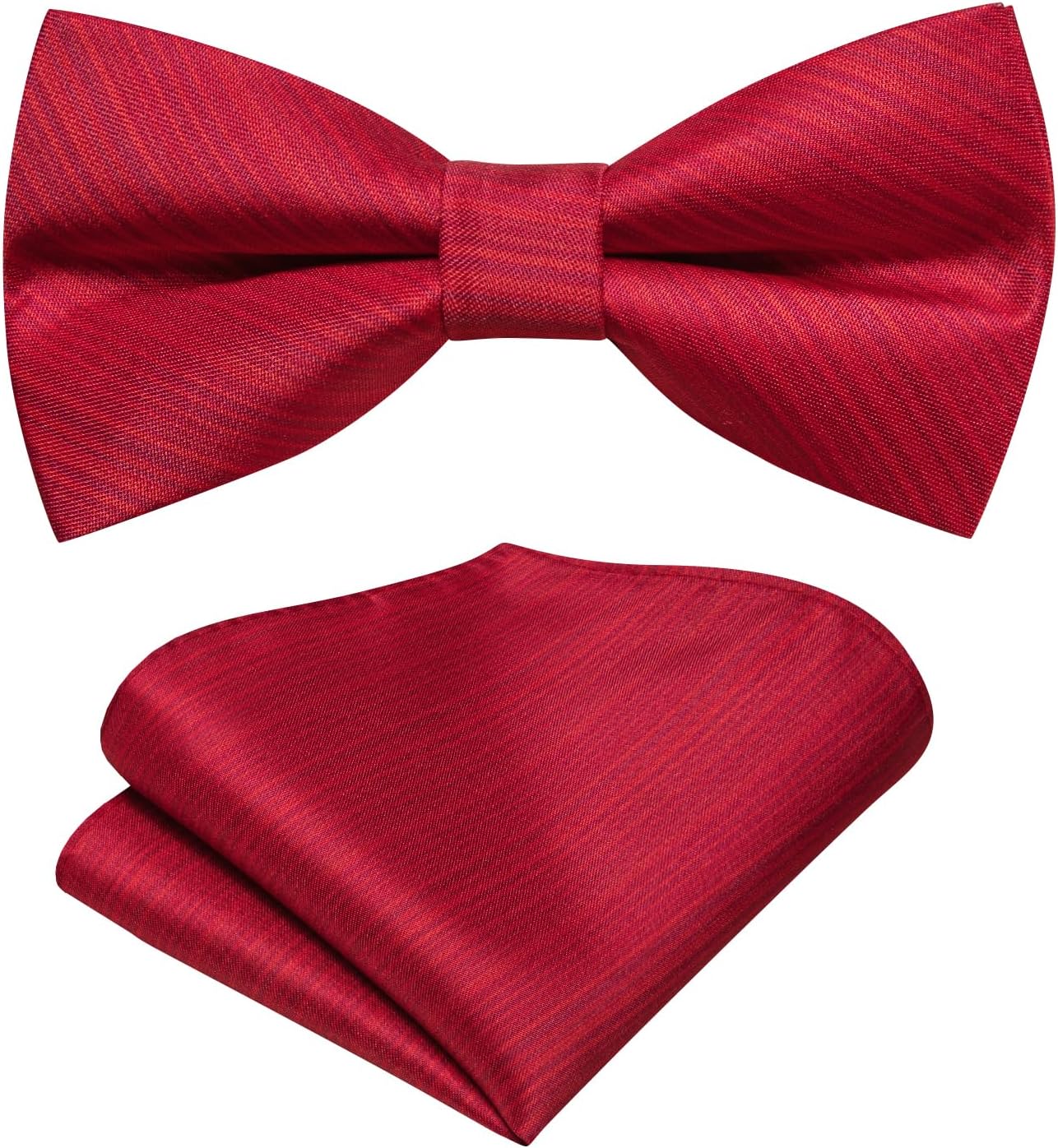 Hi-Tie Bow Ties for Boys Pre-Tied Silk Kids Bow Tie Adjustable Boys Bowties with Pocket Square Set for Wedding Party