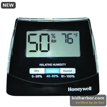 Honeywell Humidity Monitor with LED Display and Temperature Reading  HHM10B  Black