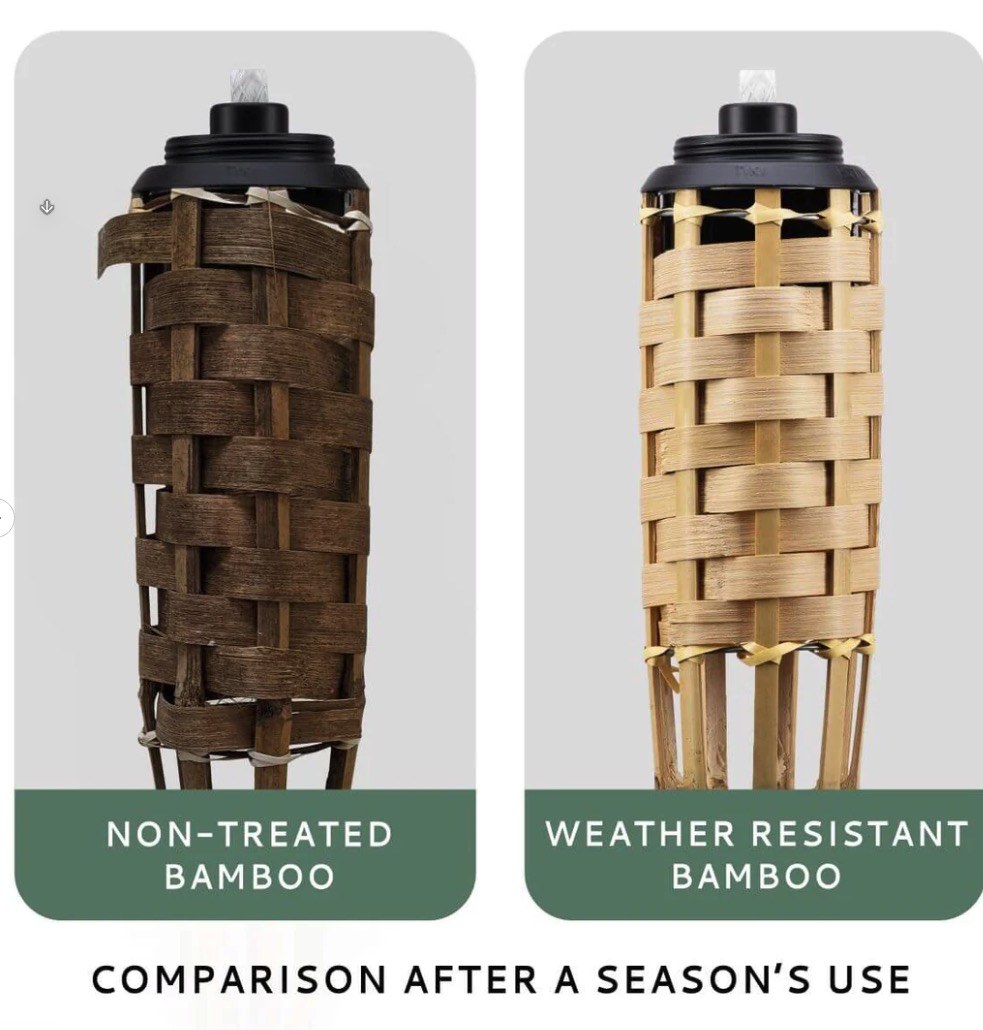 TIKI Brand Luau Bamboo Torches, 4 Pack