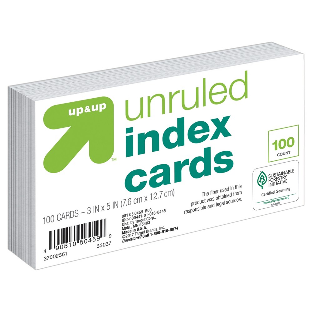 2 Pck - Unruled Index Cards — Pack of 3