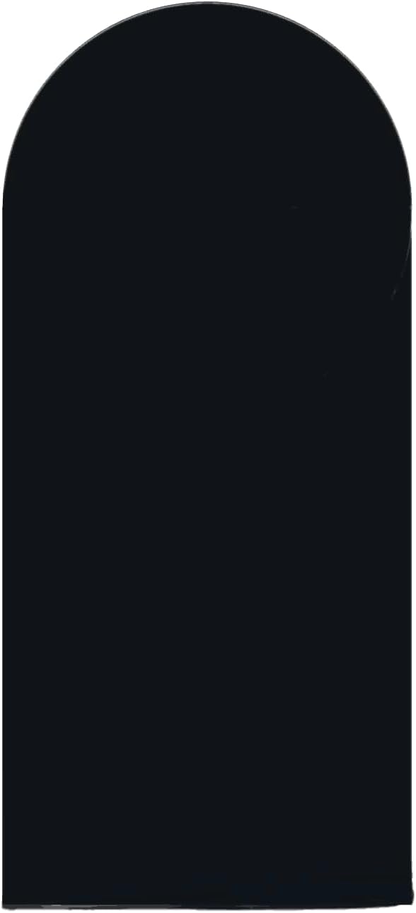 AIBIIN 2x5ft Solid Black Color Arch Shape Backdrop Round Top Backdrop Arch Frame Cover 2-Sided Fit Background Stand for Wedding Ceremony Birthday Party Baby Shower Banquet Decoration