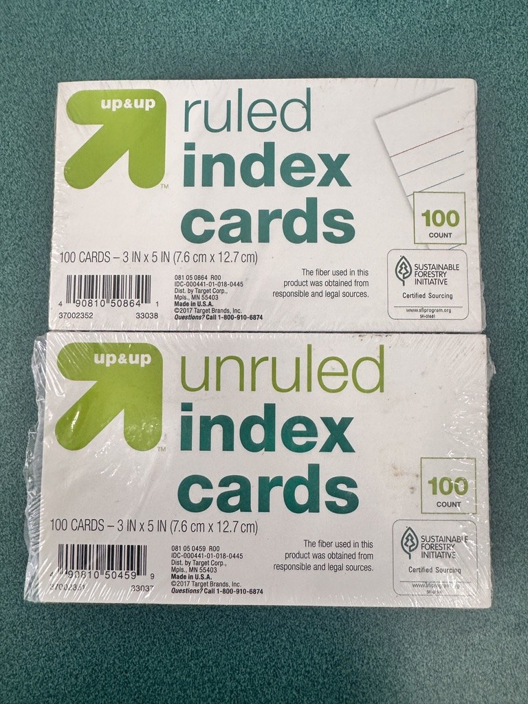 2 Pack - Up and up Index Cards