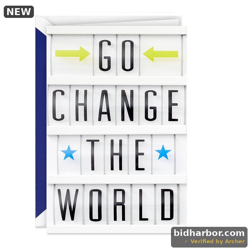 Hallmark Signature Graduation Card (Go Change the World Letterboard)