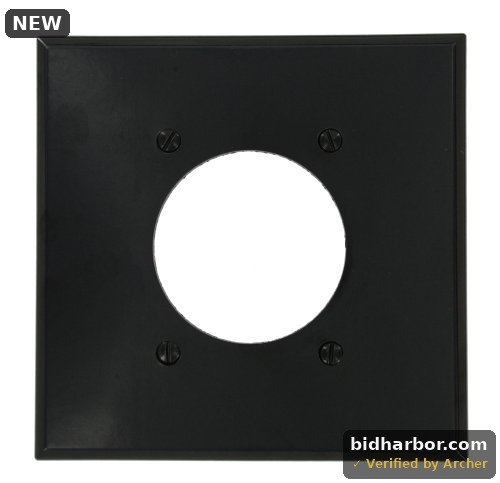 2-Gang Black 2.15 in. Single Outlet/Receptacle Plastic Standard Wall Plate (1-Pack) 80526-BLK