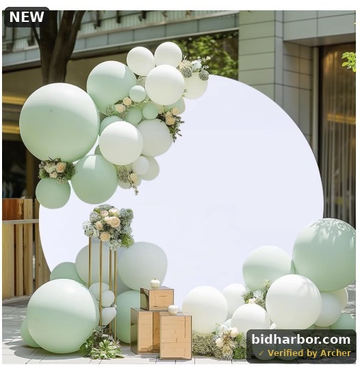 Bxsif White Round Backdrop Cover - 7.2x7.2FT White Round Backdrop with 2PCS Clips Oh Baby Happy Birthday Stickers Photography Background for Wedding Baby Birthday Party Decoration.
