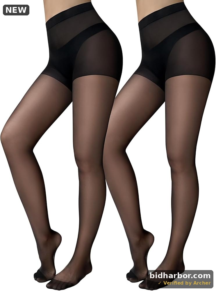 Size S - Jamieya Women's Sheer Tights - 2 Pairs