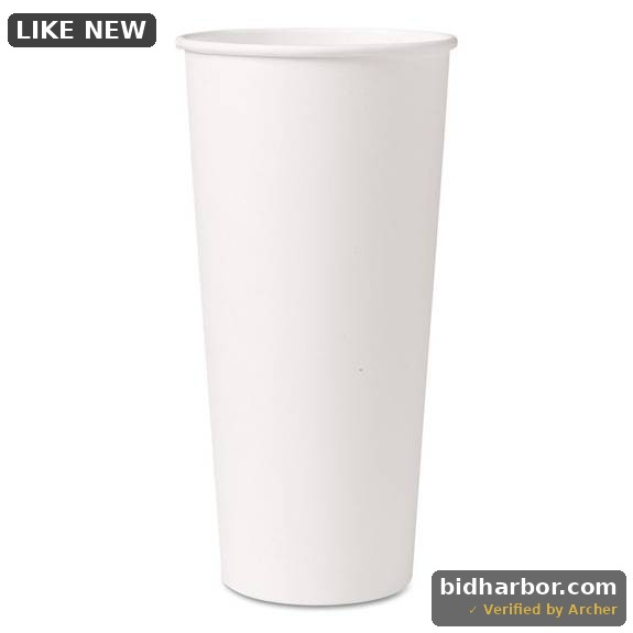 25 Pack Single-Sided Poly Paper Hot Cups, 24 Oz, White