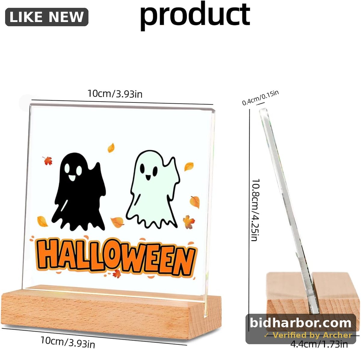 Halloween Sign Fall Decorations for Home Indoor Ghost Sign for Room Home Kitchen Mantel Tabletop Halloween Decor Gifts 3.94"