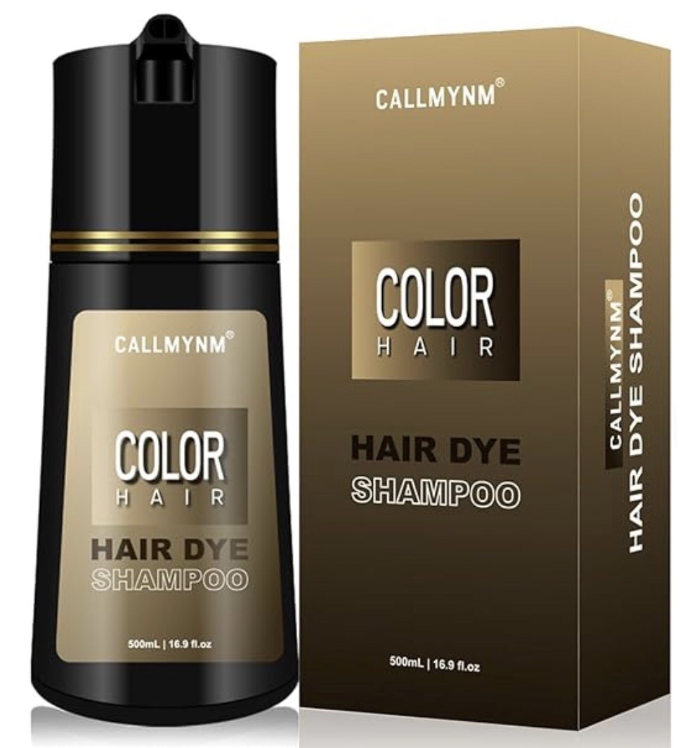 Callmynm Hair Dye Shampoo for Gray Hair, 3 In 1 Natural & Long-Lasting Hair Color Shampoo, Instant Magic Hair Dye, Herbal Treated for Men Women,16.9 fl.oz (Wine Red)