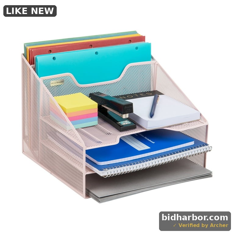 11.5"X11" Metal File Rack For Desk - Black