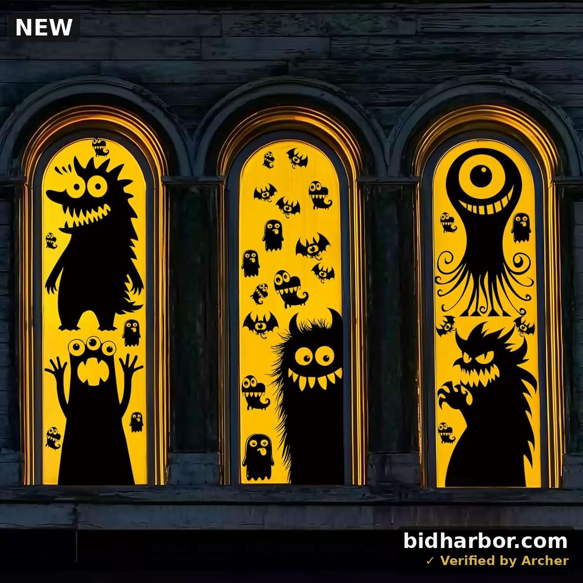 5 Sheets 29 Pcs Giant Adorable Peeking Halloween Window Clings Naughty Monster Window Decal Stickers for Halloween Decoration Supply