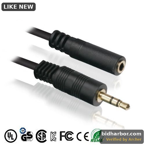 IMBAPrice IMBA-PS-25MF 25-Feet Gold Plated 3.5mm Male to 3.5mm Female Extension Stereo Audio Cable